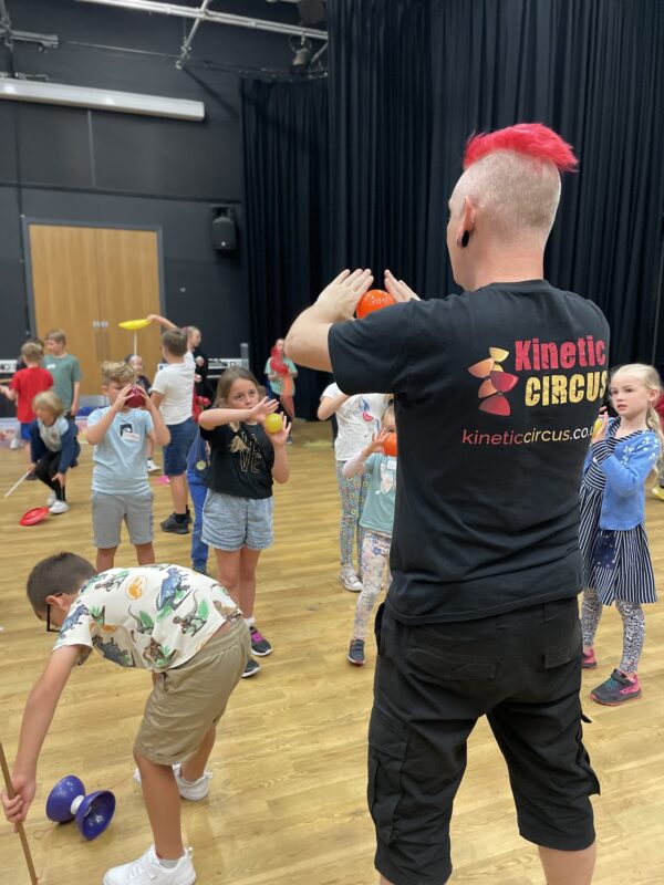 Circus Skills Workshop with drama school, Kinetic Circus